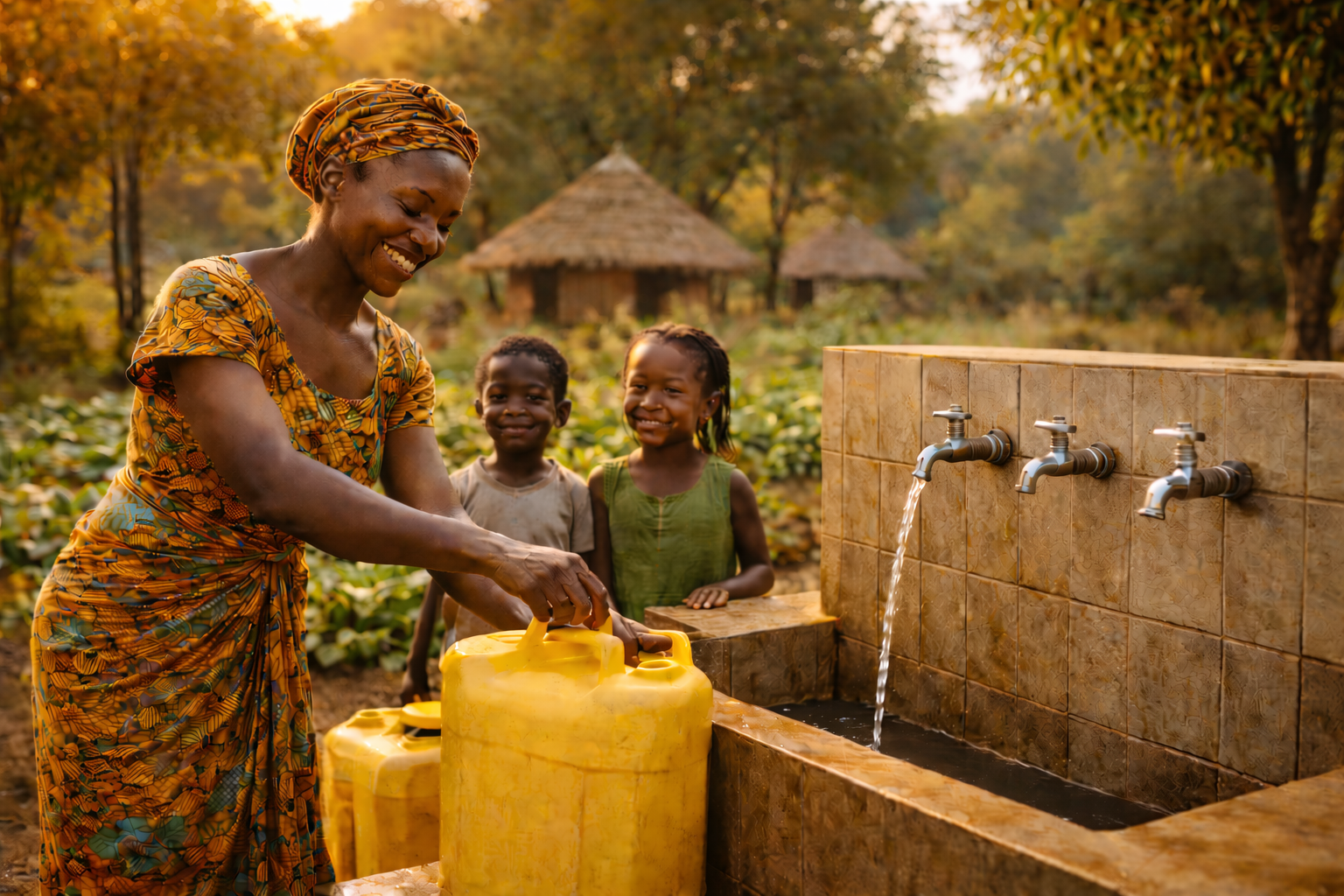 Village Africain à point d'eau